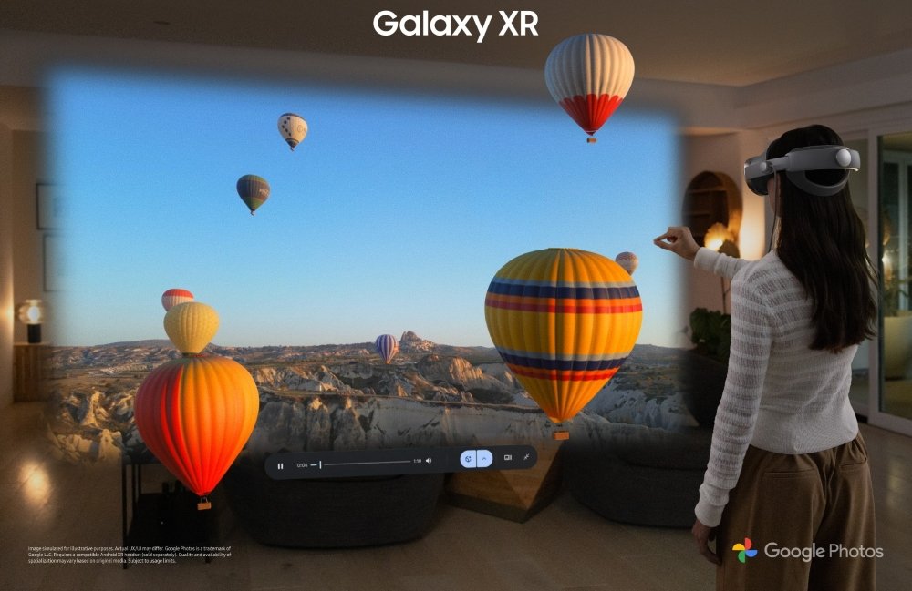 Render oficial del visor Galaxy XR de Samsung usado con fines informativos en la reseña de Compra Lógica.